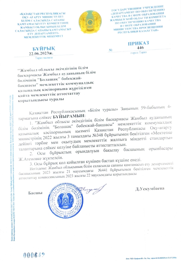 Аттестация қорытынды бұйрық